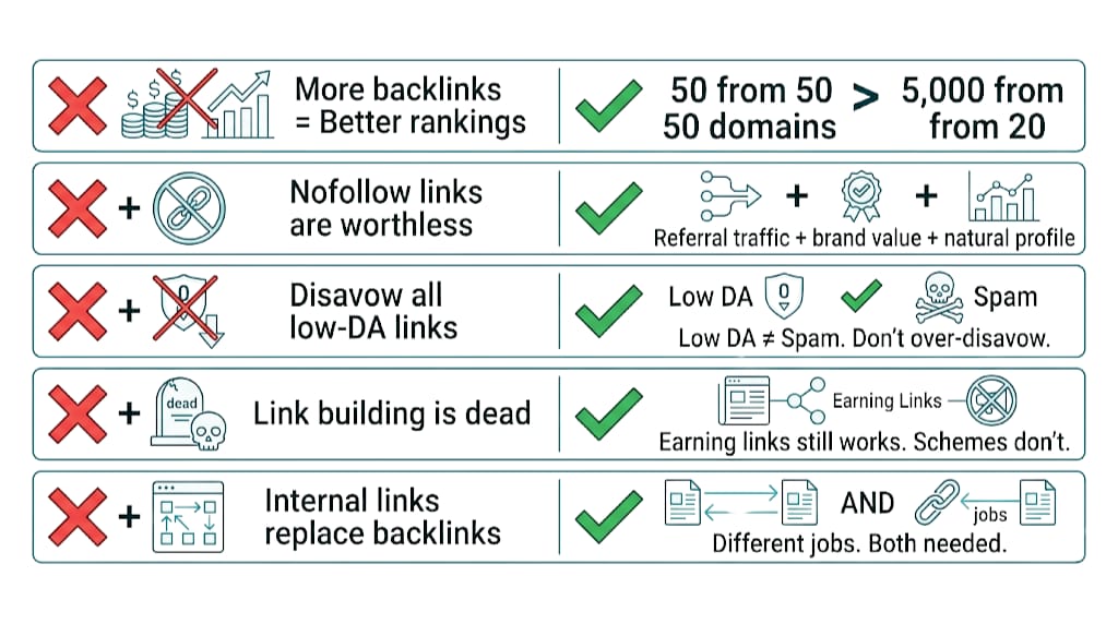 Common Backlink Myths That Are Costing You Rankings