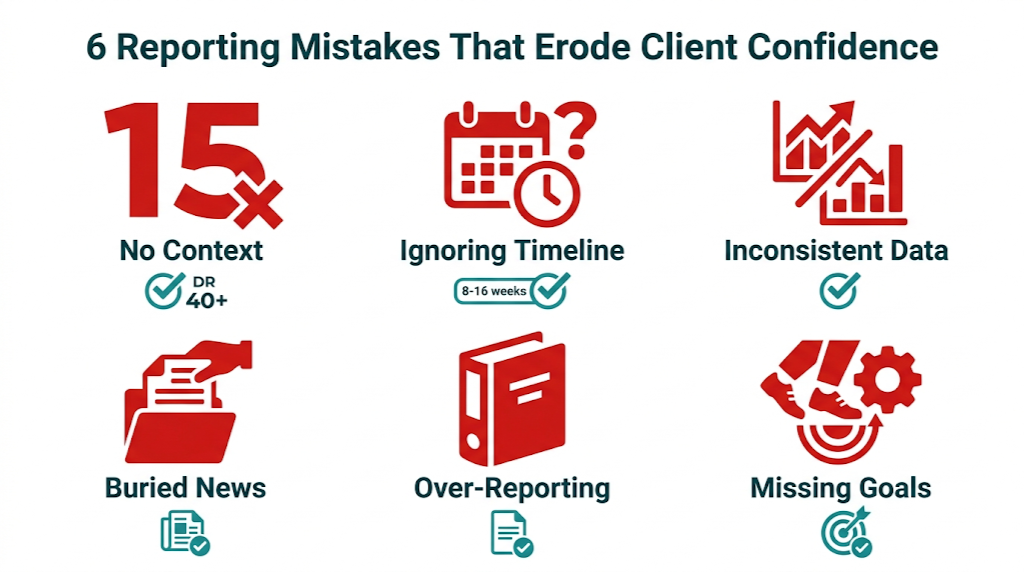 Common Link Building Reporting Mistakes That Erode Client Confidence
