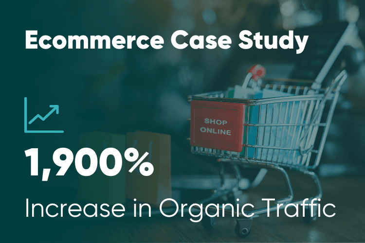 Ecommerce case study chart: organic traffic up 1,900% across a six-month campaign