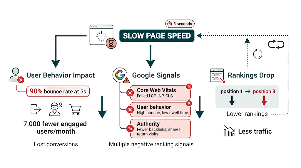 How Slow Page Speed Kills Conversions and Rankings Simultaneously