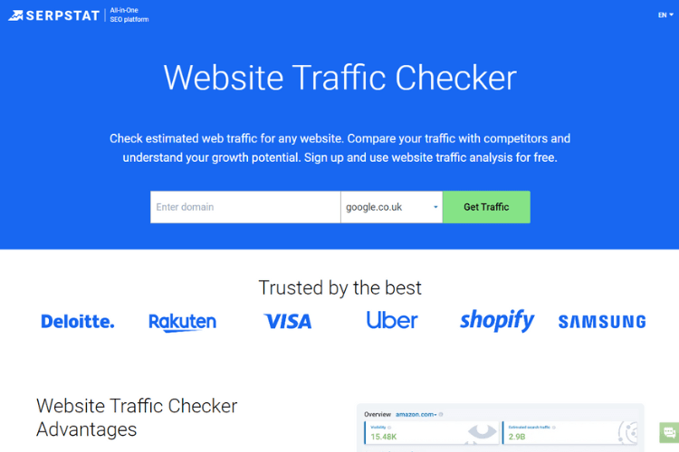 Serpstat Traffic Checker