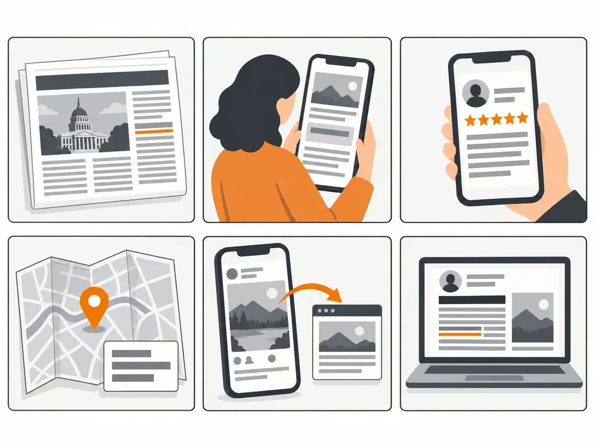 A link, a review, a citation and a mention, each on a site that is not ours