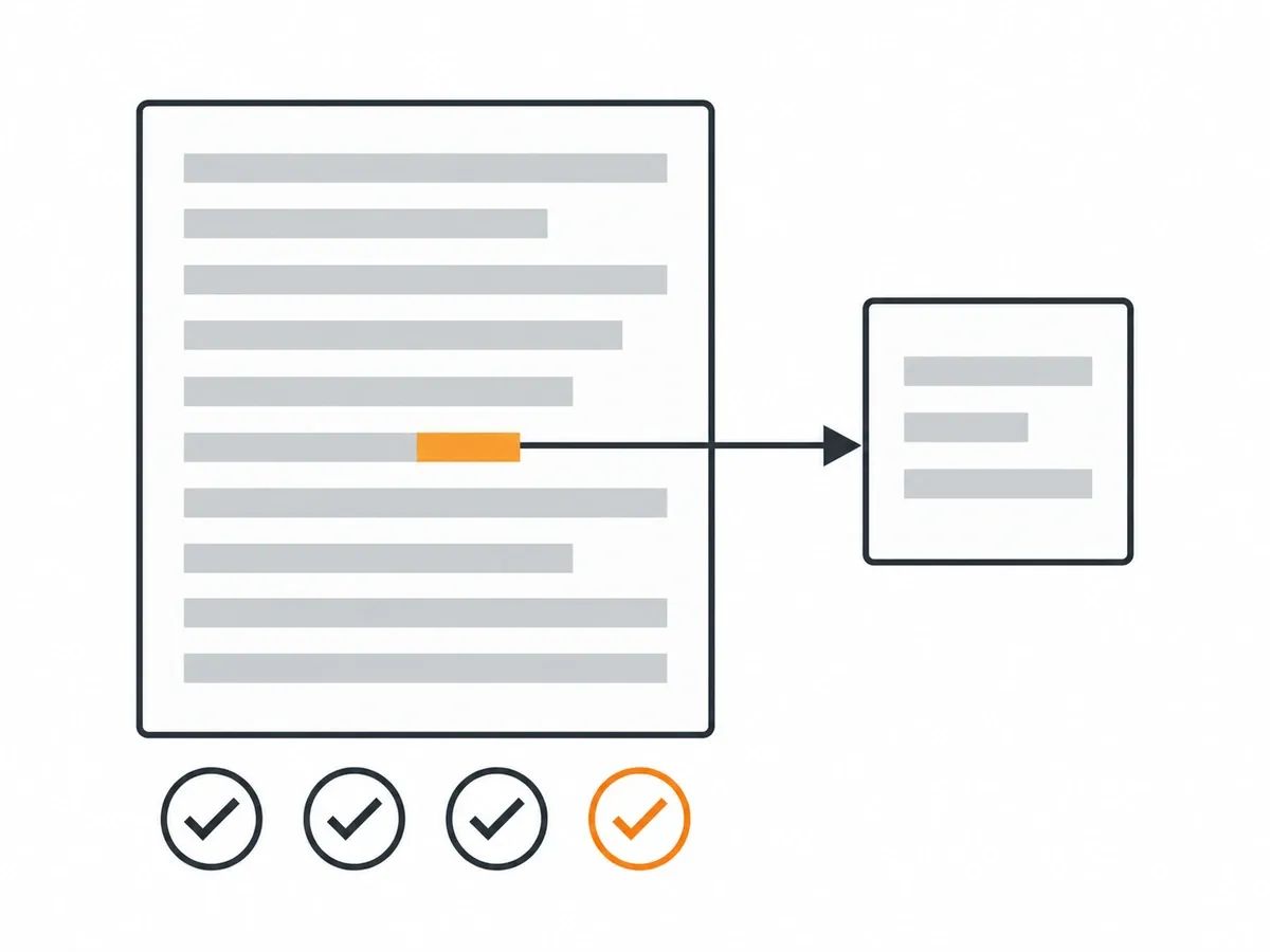 A link placed in an existing article and pointing at the target page, with the four checks we run after publication