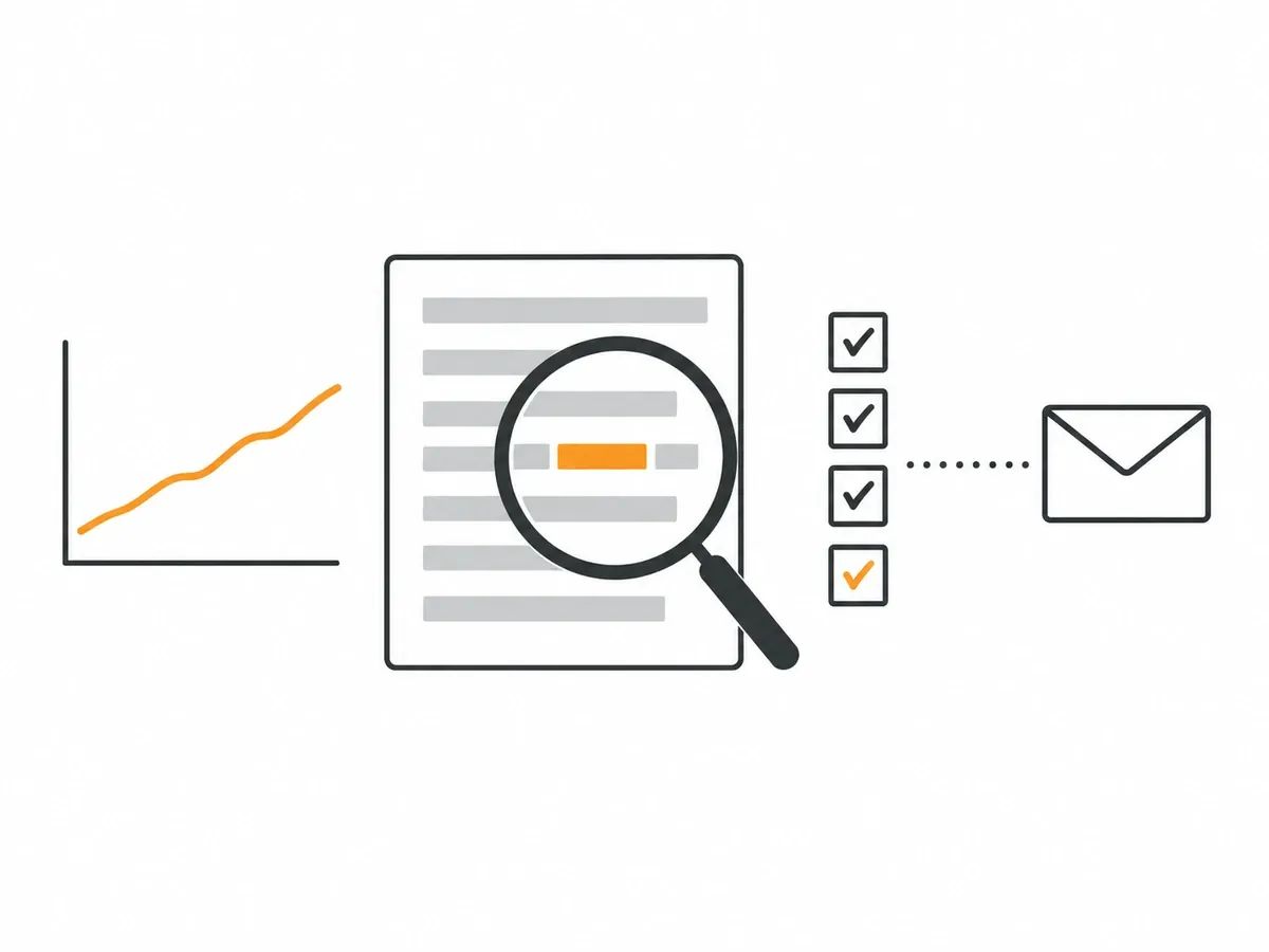 Checking a placement before the client sees it: the site traffic trend, the page and the link, the checklist, then the report