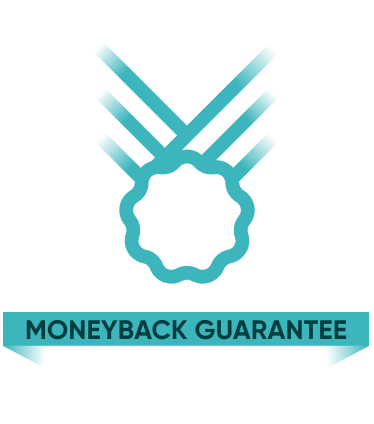Rhino Rank ribbon medal with a label saying 'moneyback guarantee'