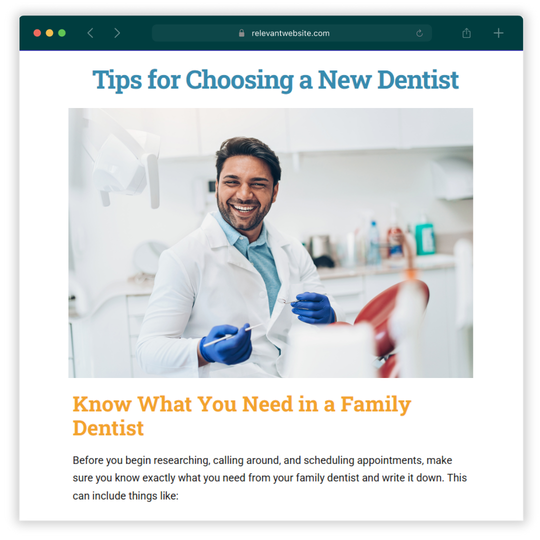Contextually Relevant Dental Practice Backlinks